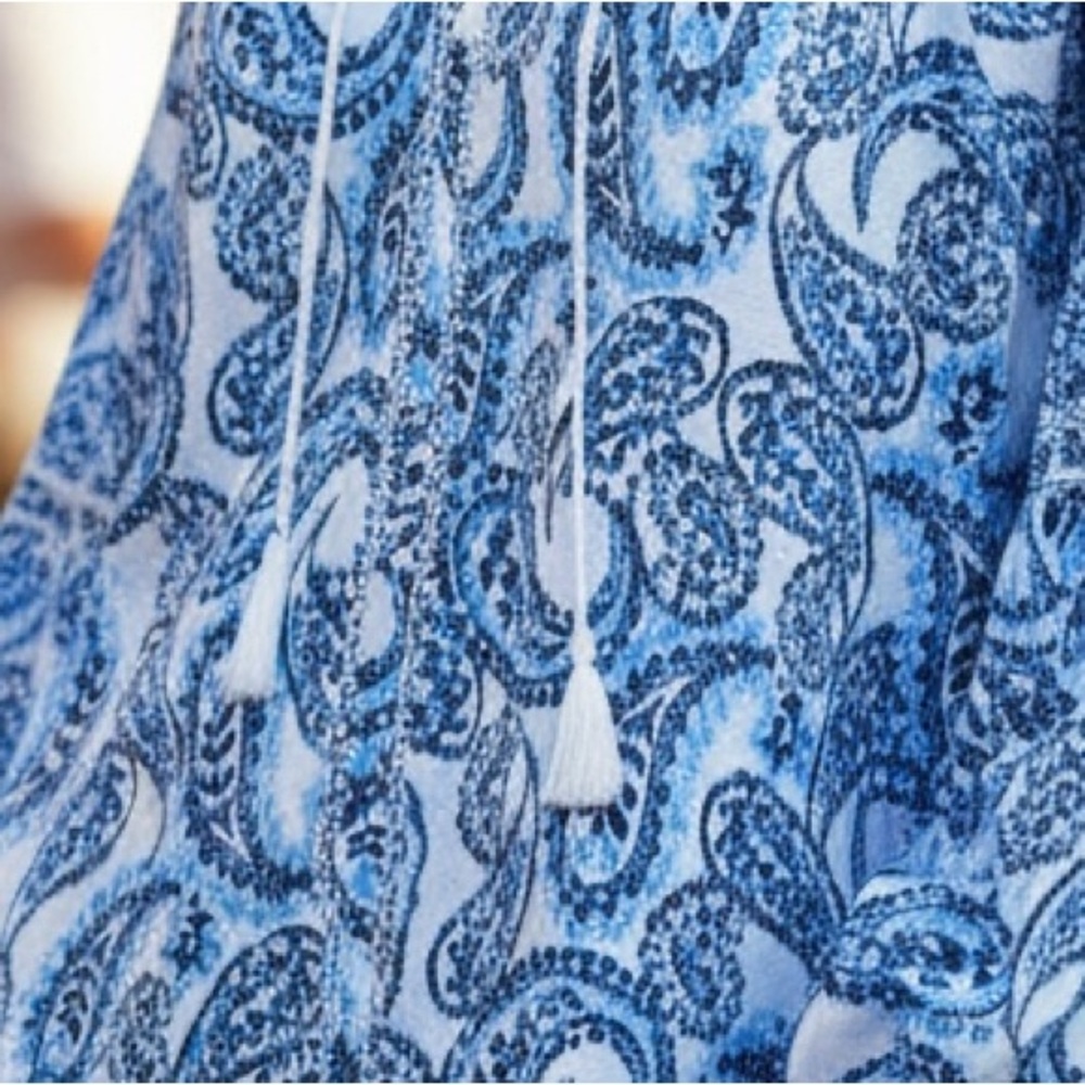 Lauren Ralph Lauren 100% Cotton Paisley Top - Picture 10 of 11